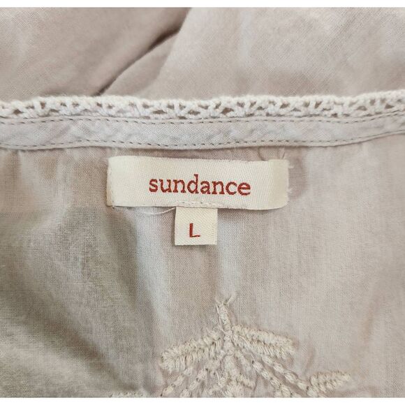 Sundance Tie Front Lace and Embroidery Peasant Blouse Size Large - Picture 5 of 5